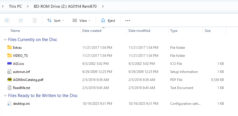 There’s a catalog in my disc!